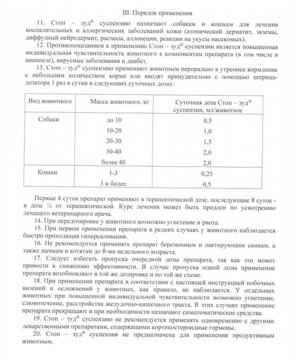 Инструкция по применению суспензии Стоп-зуд